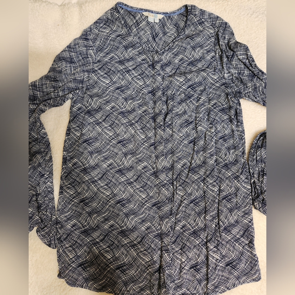 Boden Navy print button down shirt
